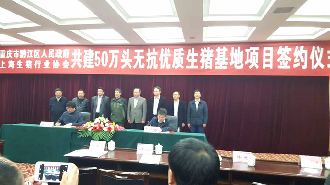 上海市生豬行業(yè)協會與黔江區(qū)政府簽訂戰(zhàn)略合作協議
